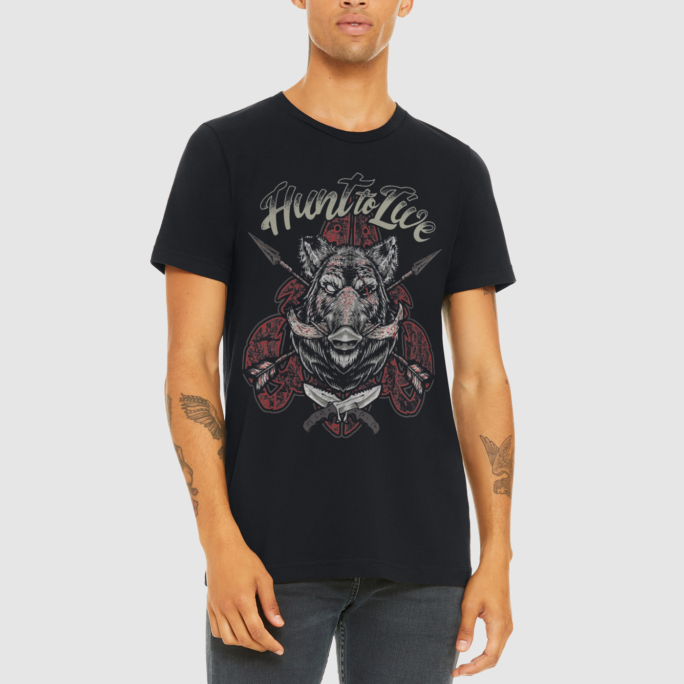 Men's Hunt To Live Boar Graphic Tee
