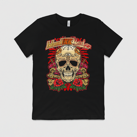 Men's Candy Skull with Roses T-Shirt