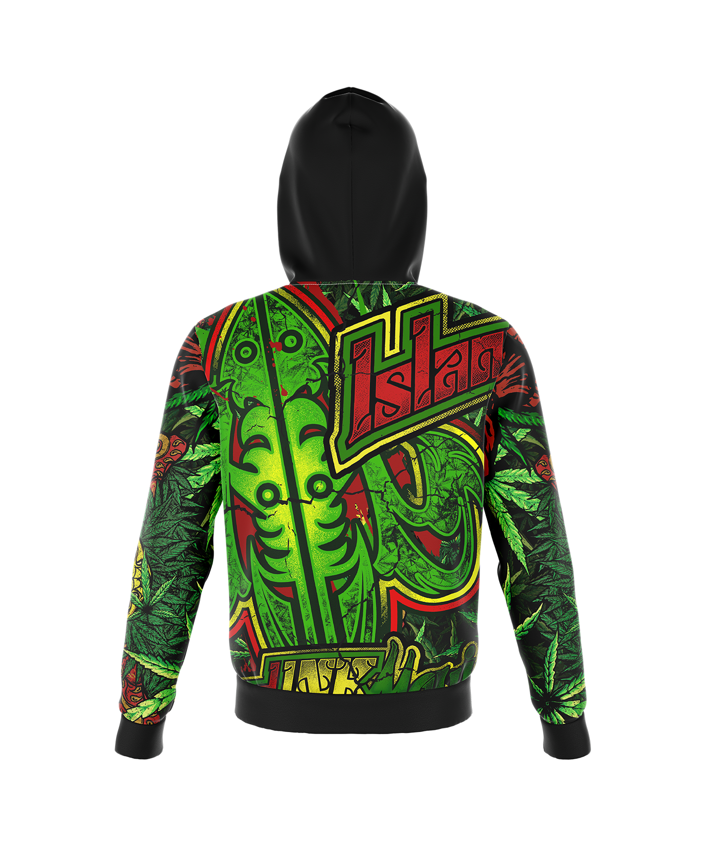 Rasta Skull Zip Up Hoodie