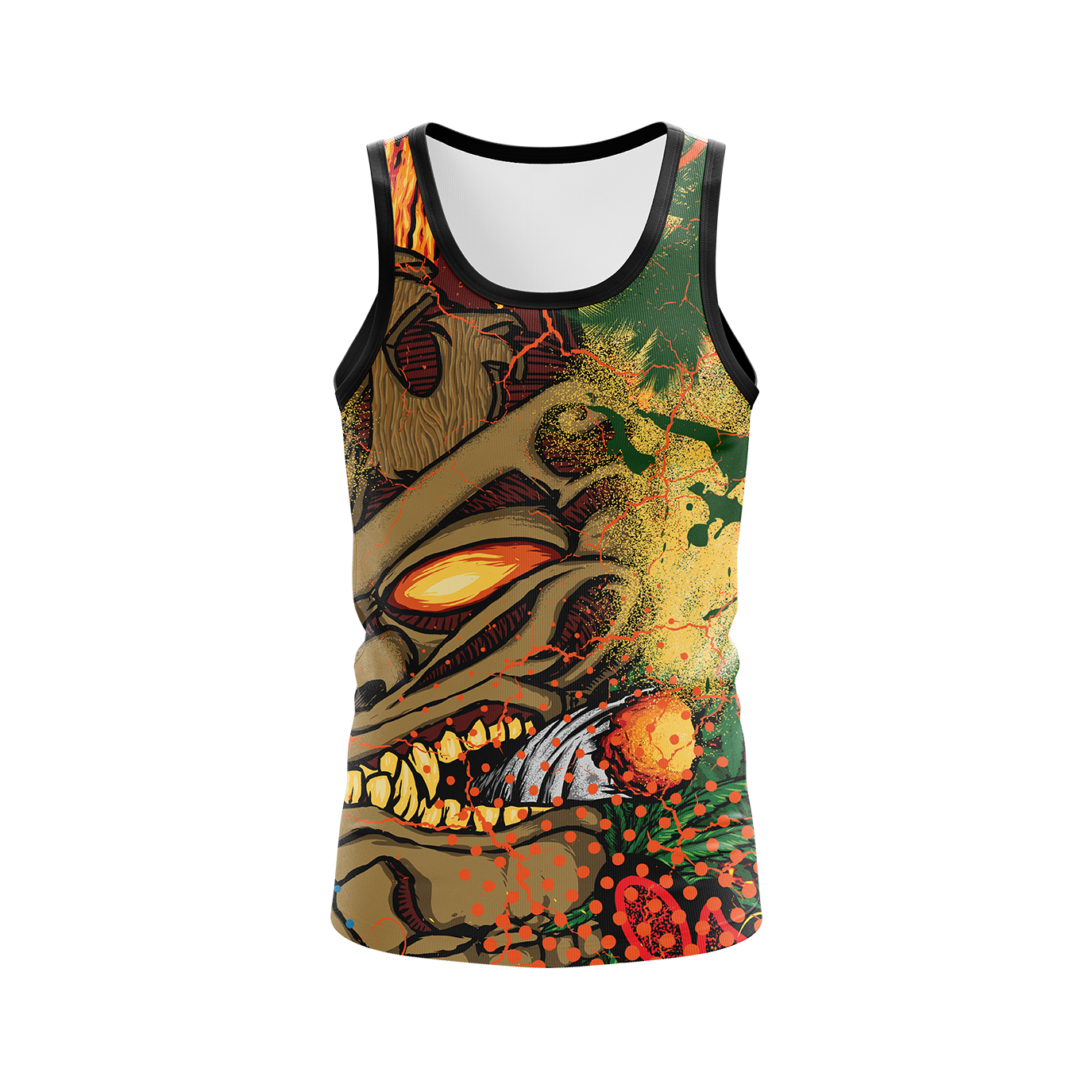 Men's Rasta Tiki Man tank top with bindings