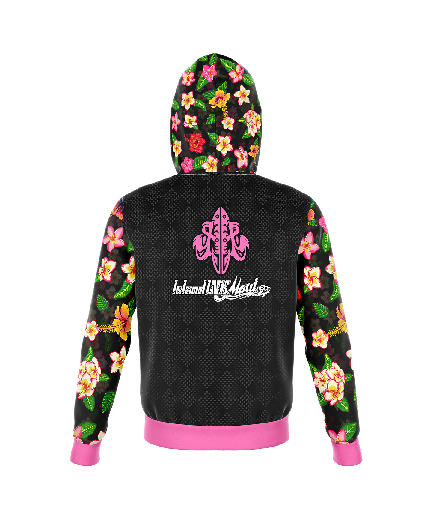 Island Ink Black Flower Pull Over Hoodie