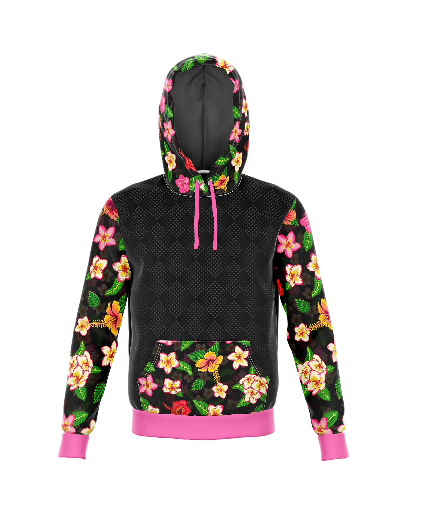 Island Ink Black Flower Pull Over Hoodie