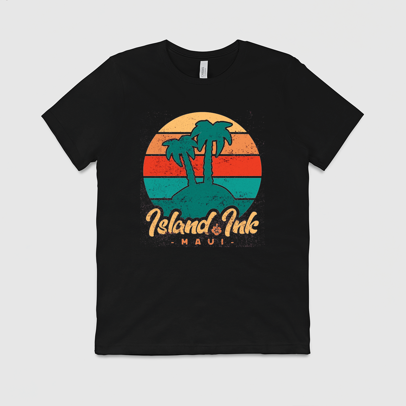 Men's Island Ink Palm Tree's and Beach T-Shirt
