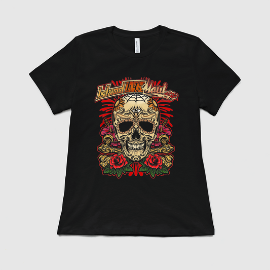 Women's Island Ink Maui Candy Skull Roses