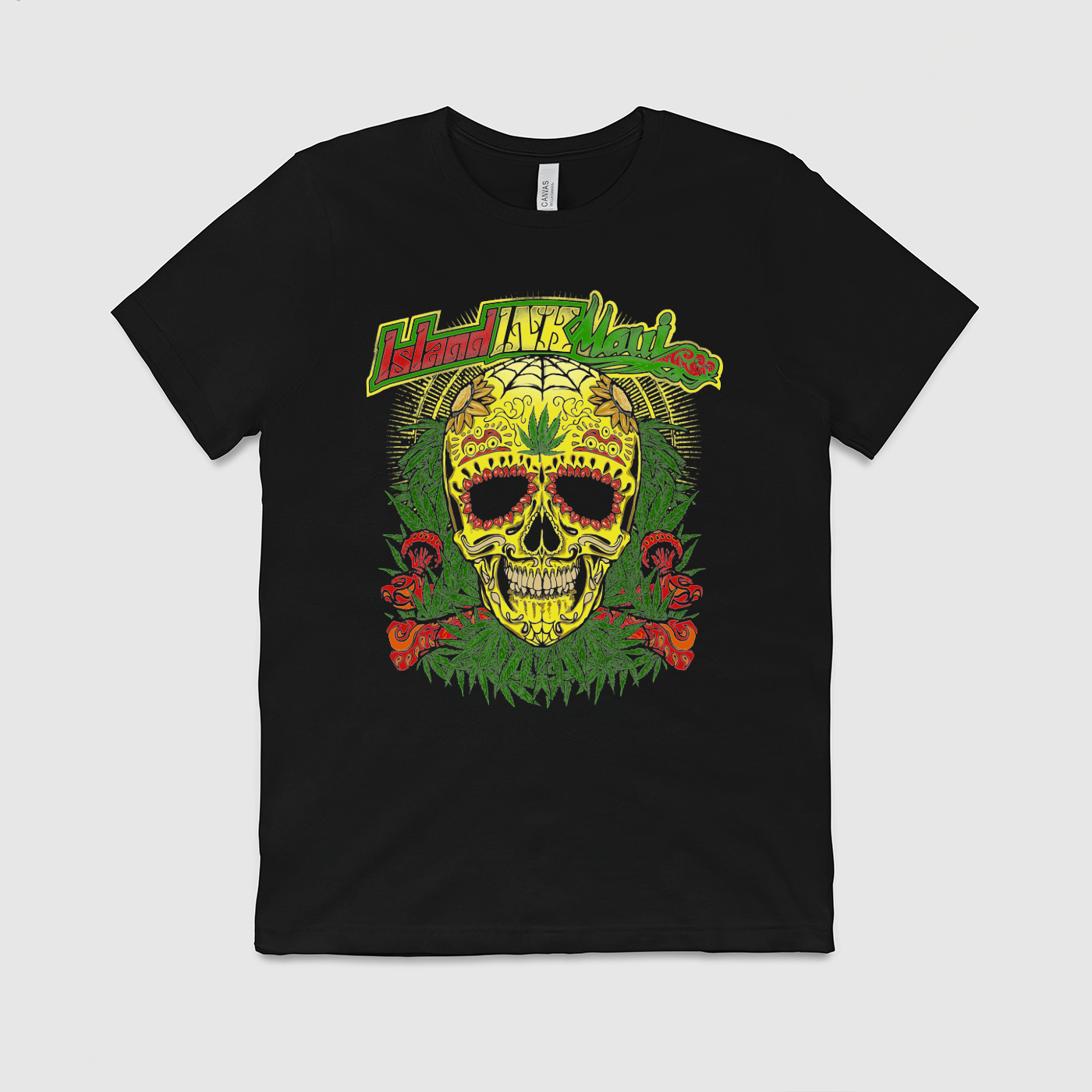 Men's Island Ink Maui Rasta Candy Skull DTG T-Shirt