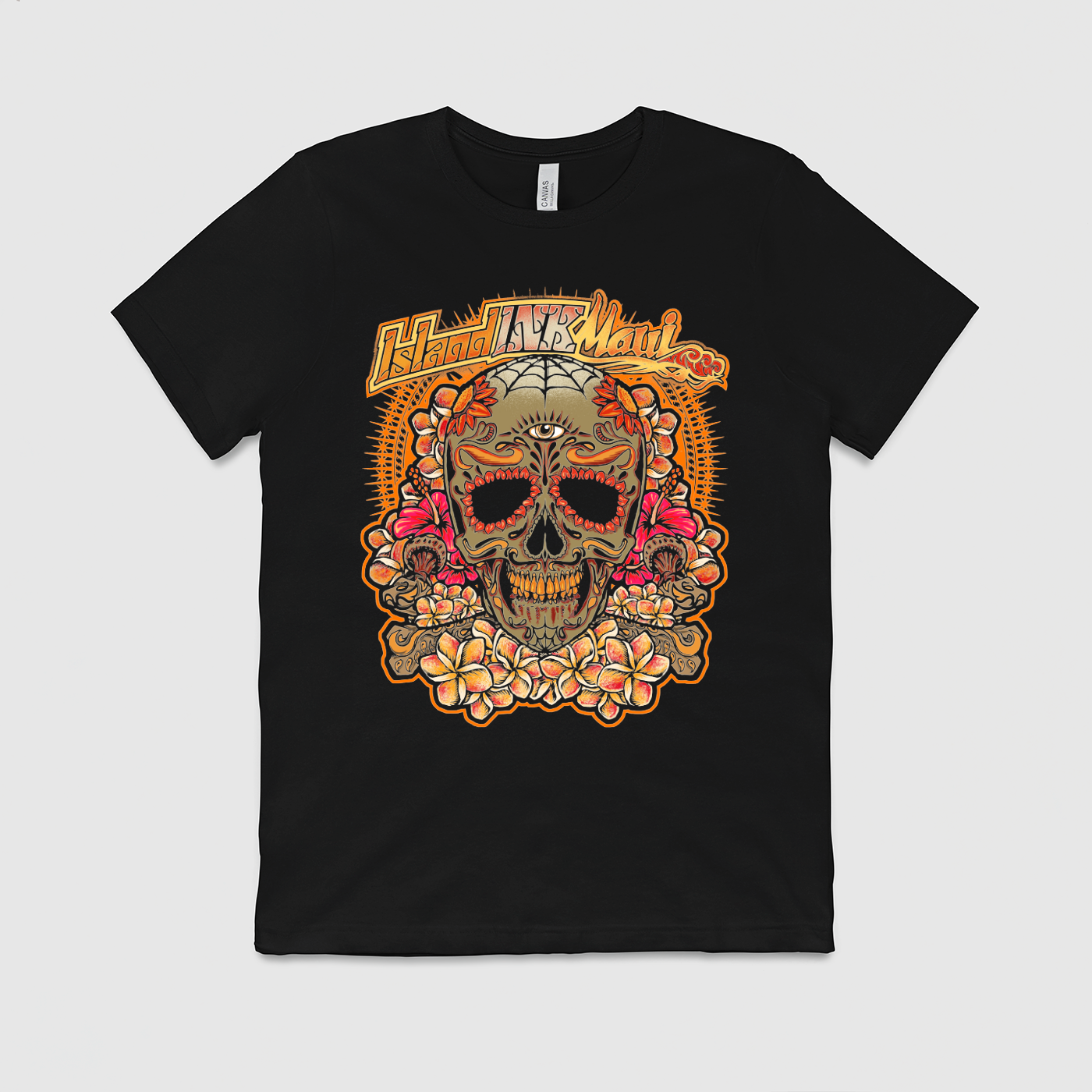 Men's Plumeria Candy Skull Graphic Tee