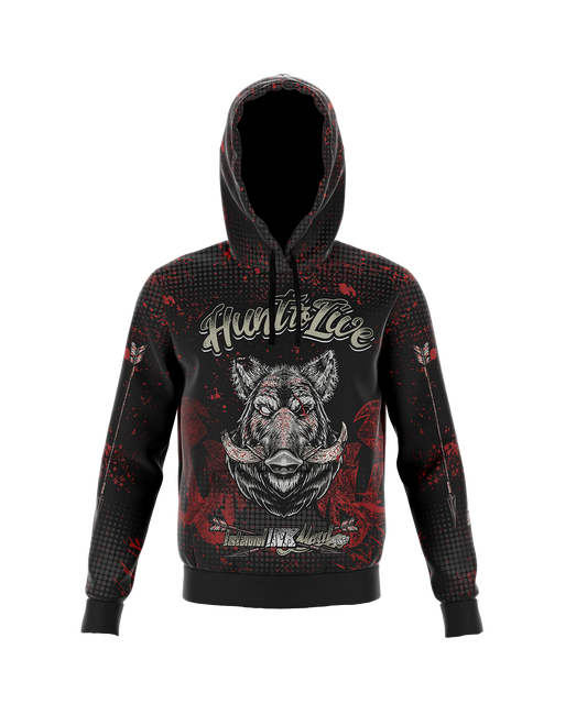 Boar Head Hunt to Live Pull Over Hoodie