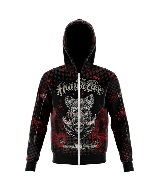 Boar Head Hunt To Live Zip Up Hoodie