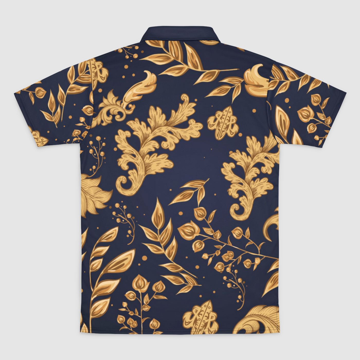 Men's Floral Swirl Polo "NAVY"