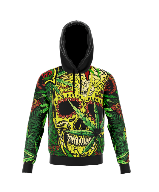 Rasta Skull Pull Over Hoodie