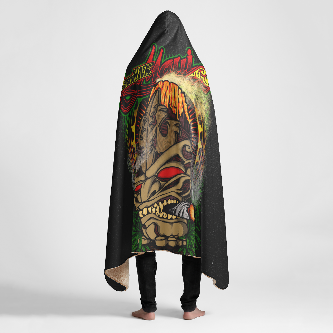 Rasta Tikiman Large Hooded Sherpa Blanket 60x80