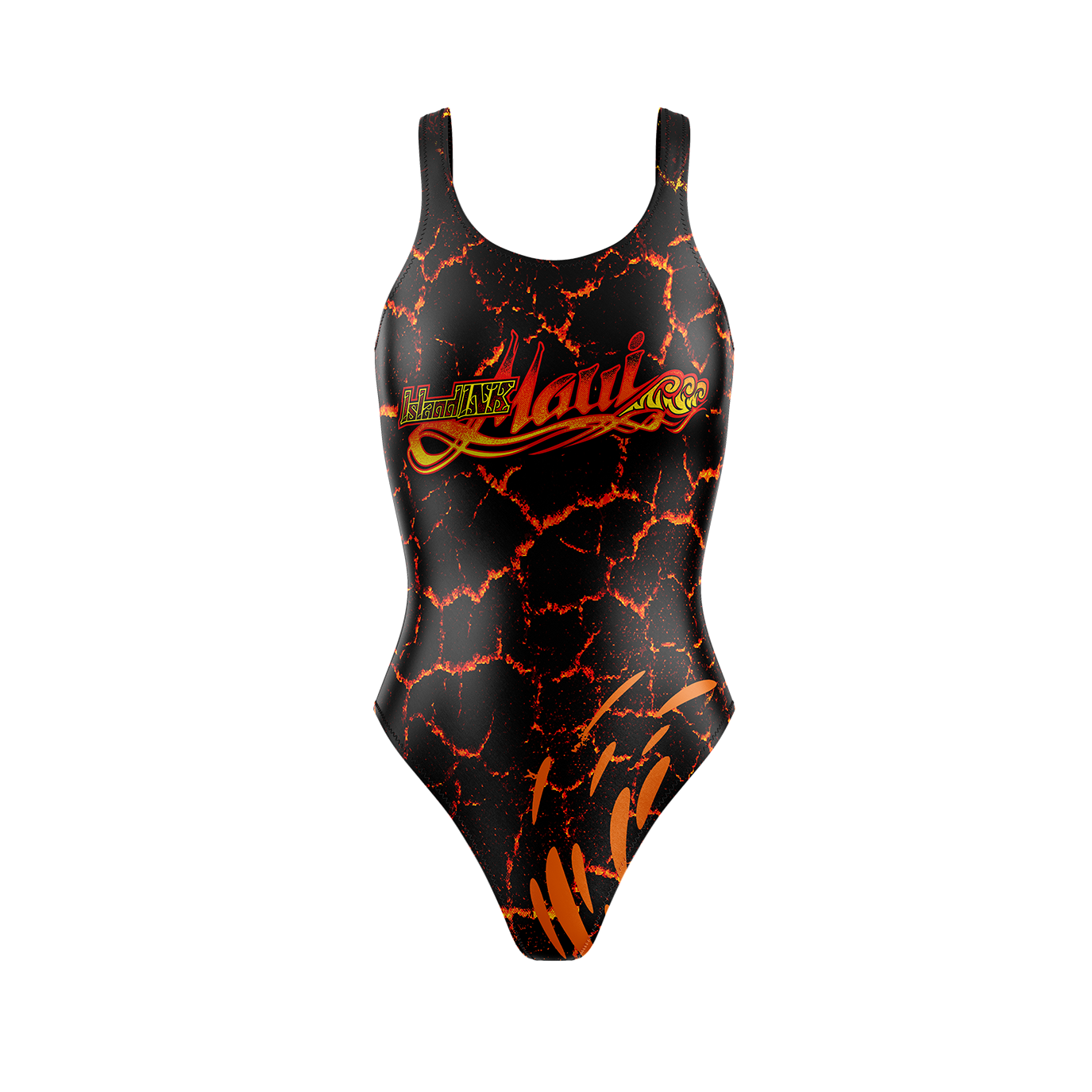 Women's Lava Flow high cut retro one piece swim suit